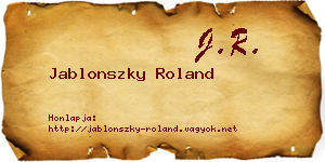 Jablonszky Roland névjegykártya